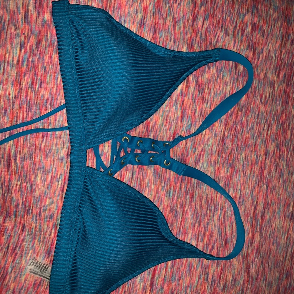 PINK blue bikini top